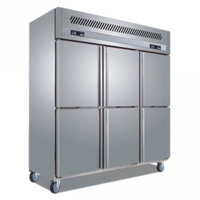 congelador de refrigerador de acero inoxidable comercial de la puerta 880W 6 0