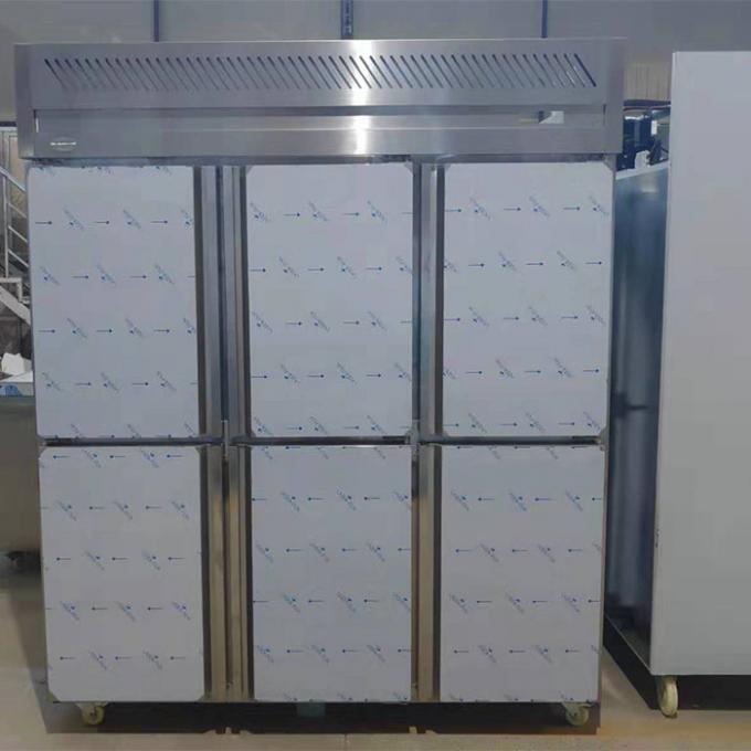 congelador de refrigerador de acero inoxidable comercial de la puerta 880W 6 1
